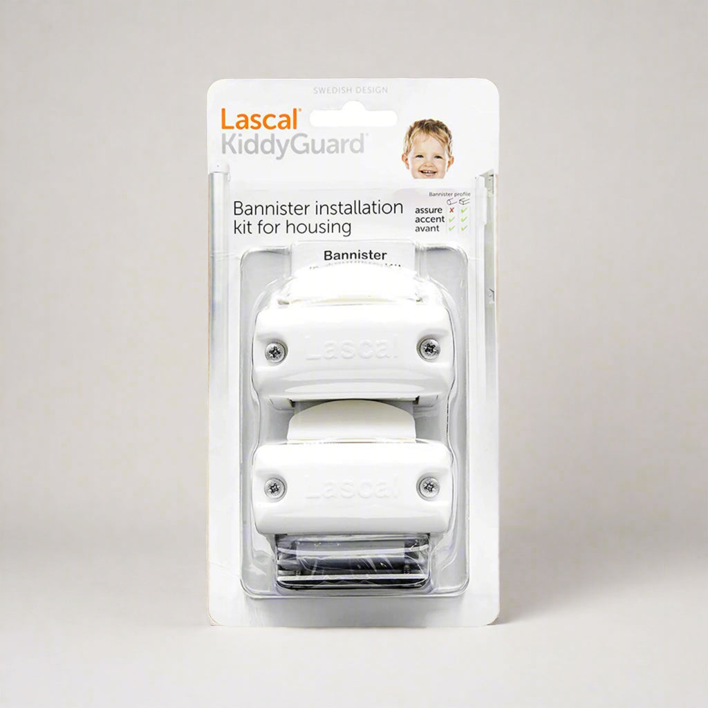 KiddyGuard® Rohrhalterungen Montage Set - der Rollseite in weiß